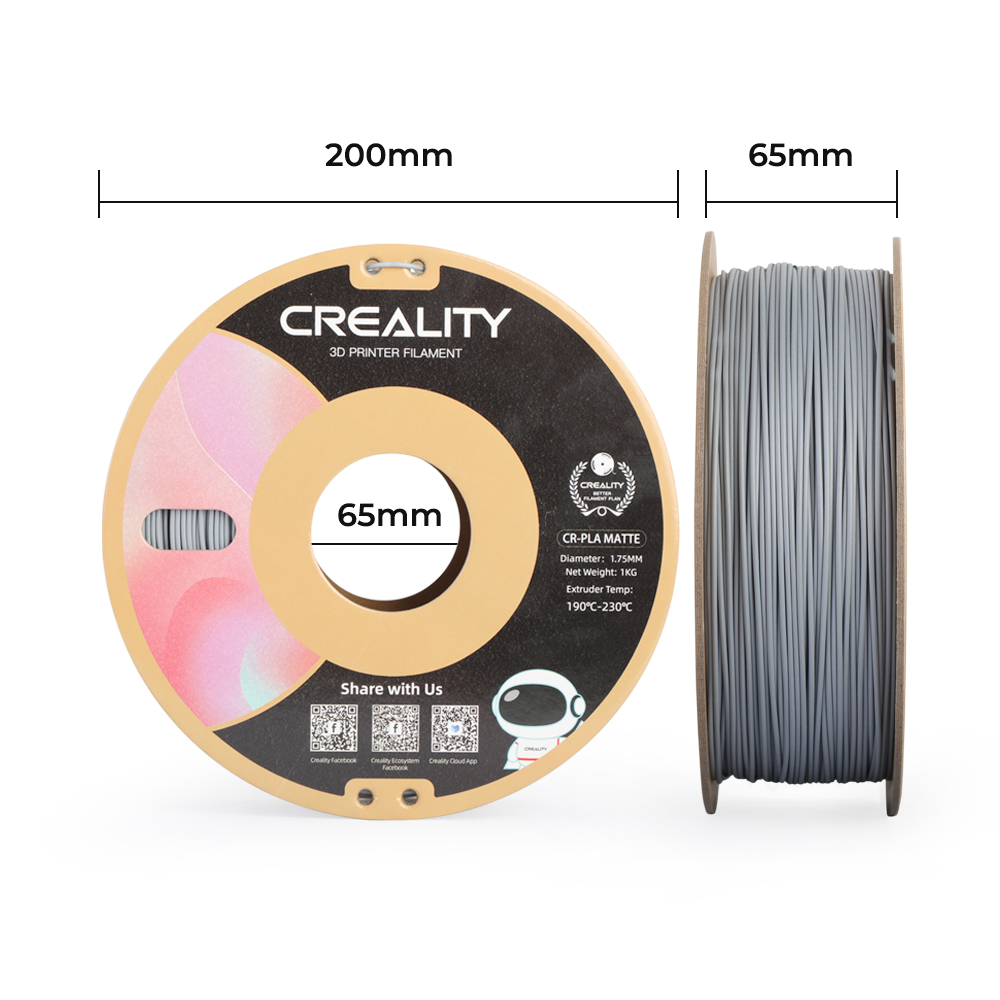 Grey Matte CR-PLA Filament 1.75mm 1kg - UrukTech